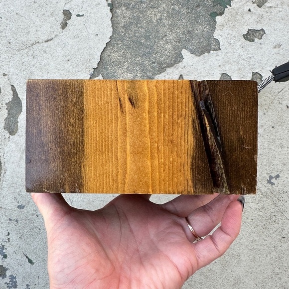 Solid Wood Block Light Bulb Lamp - Picture 12 of 14